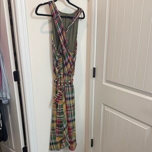 Lauren Ralph Lauren Colorful Plaid Midi Dress